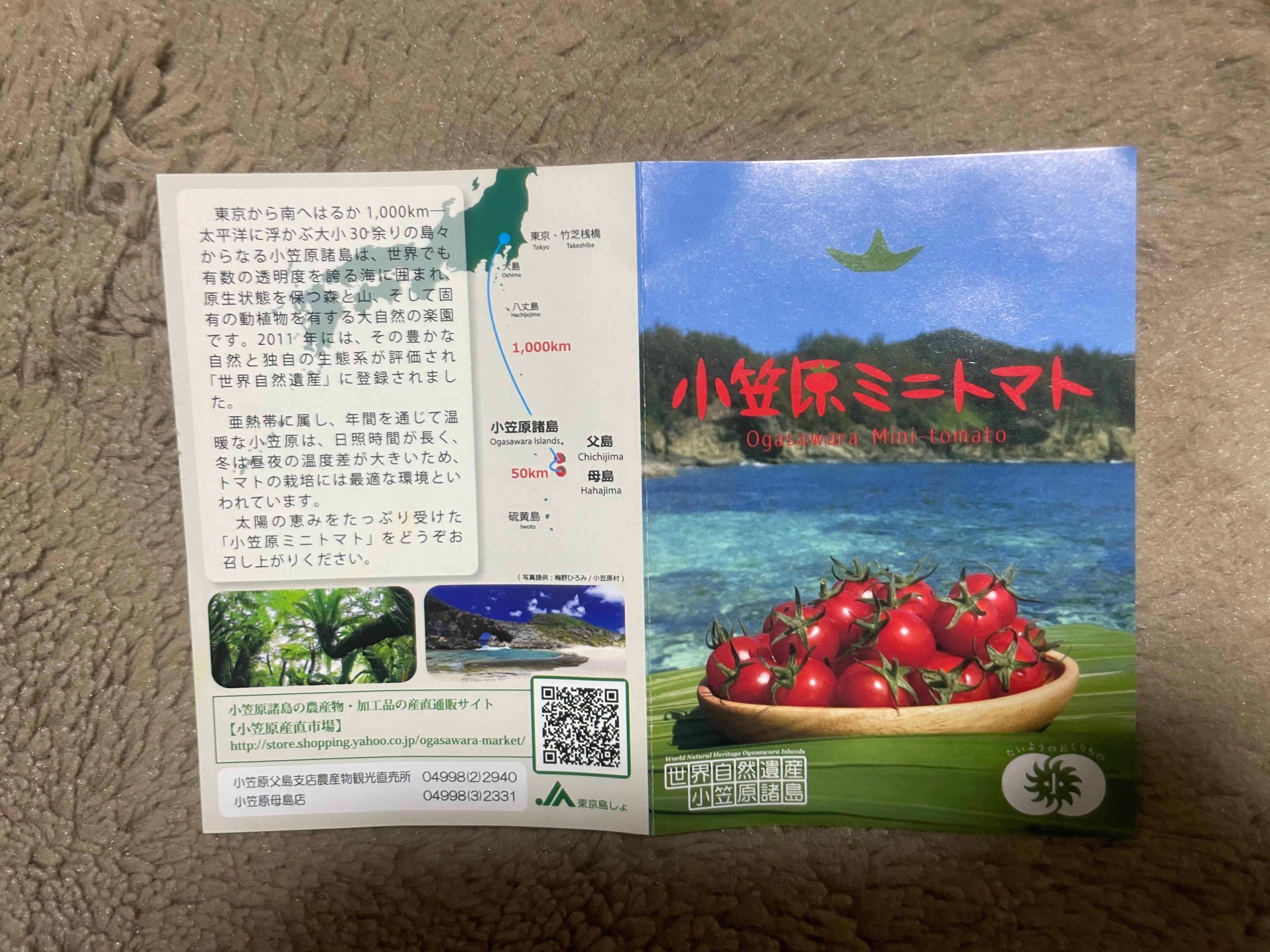 小笠原諸島　母島のミニトマト　パンフレット