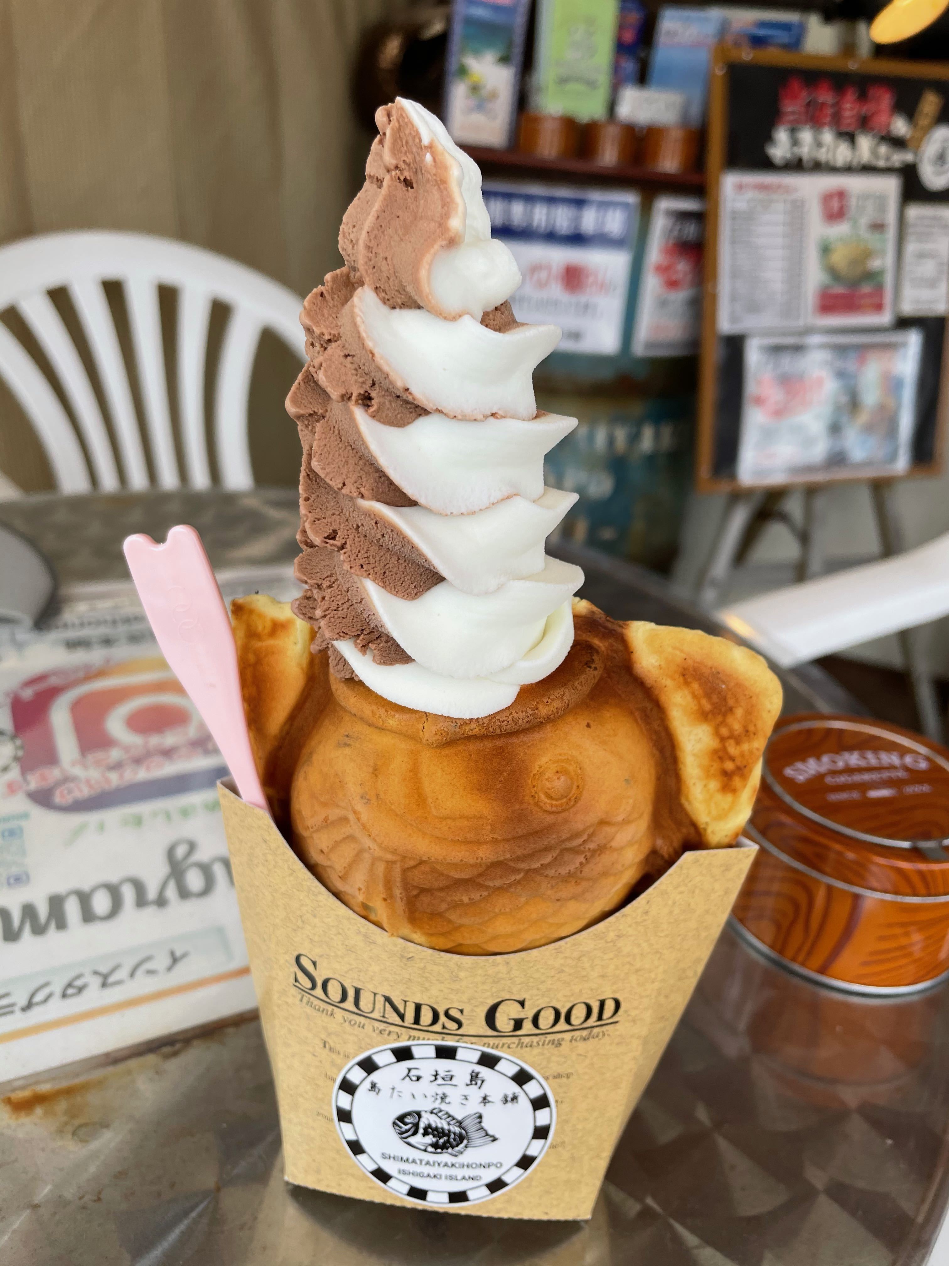 石垣島トライアスロン　島たい焼き　ソフトクリーム