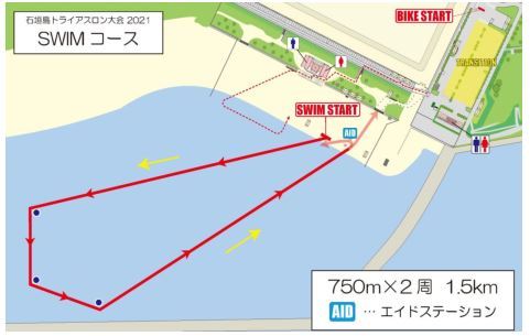 2021　石垣島トライアスロン　スイム　コース