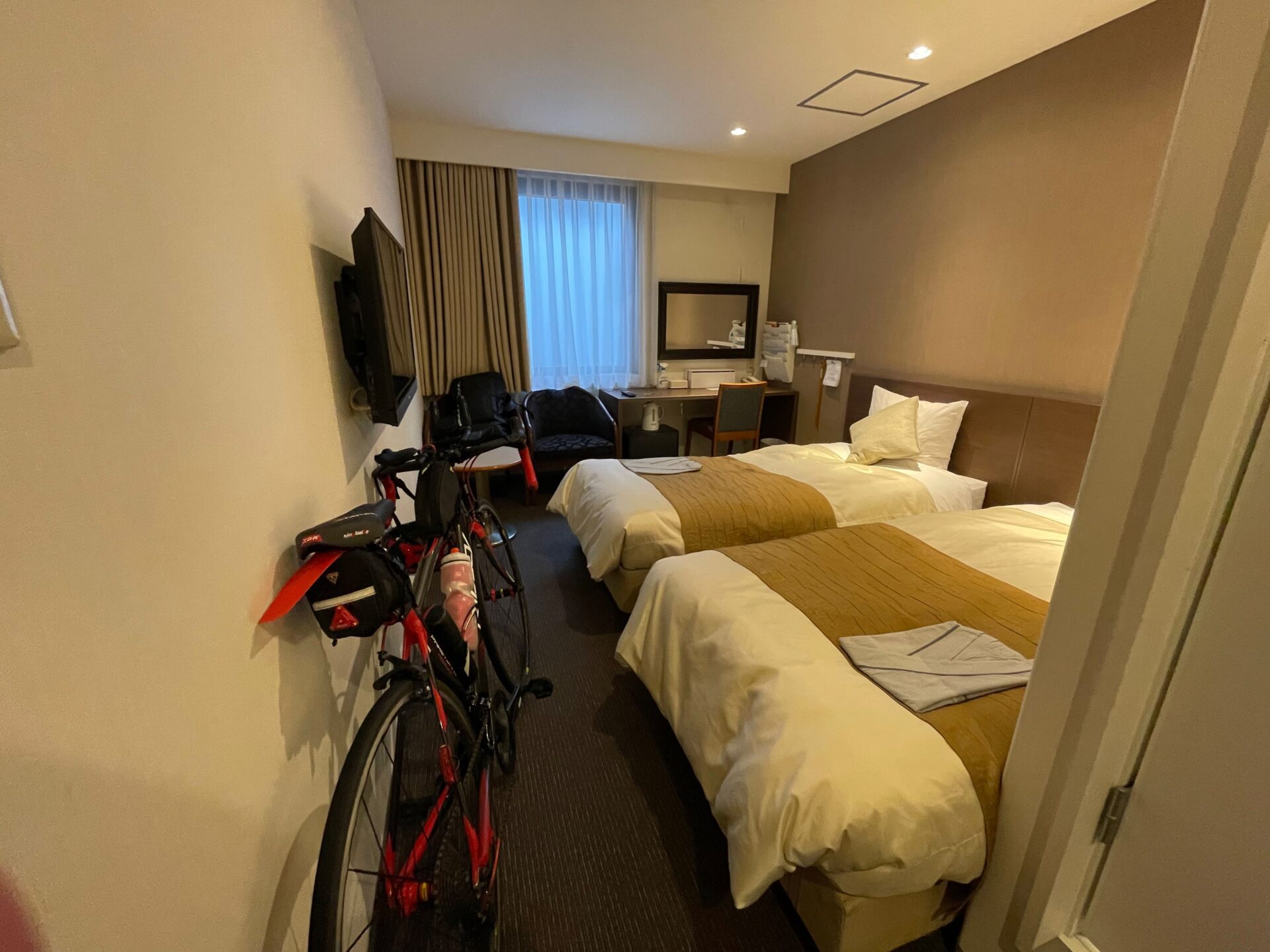 呉森沢ホテル　自転車　ロードバイク　部屋に持ち込み可