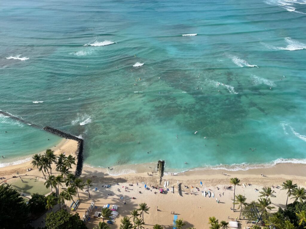 ハイアットリージェンシー ワイキキビーチ リゾート&スパ　Hyatt Regency Waikiki Beach Resort & Spa　オーションフロント　絶景　オーシャンブルー