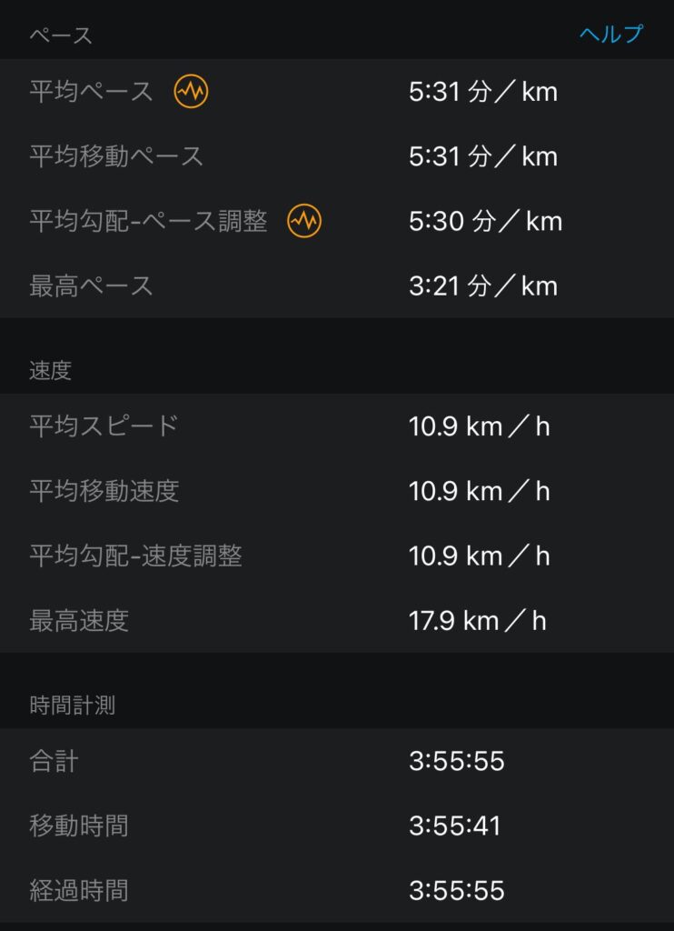 大阪マラソン　ログ　平均ペース