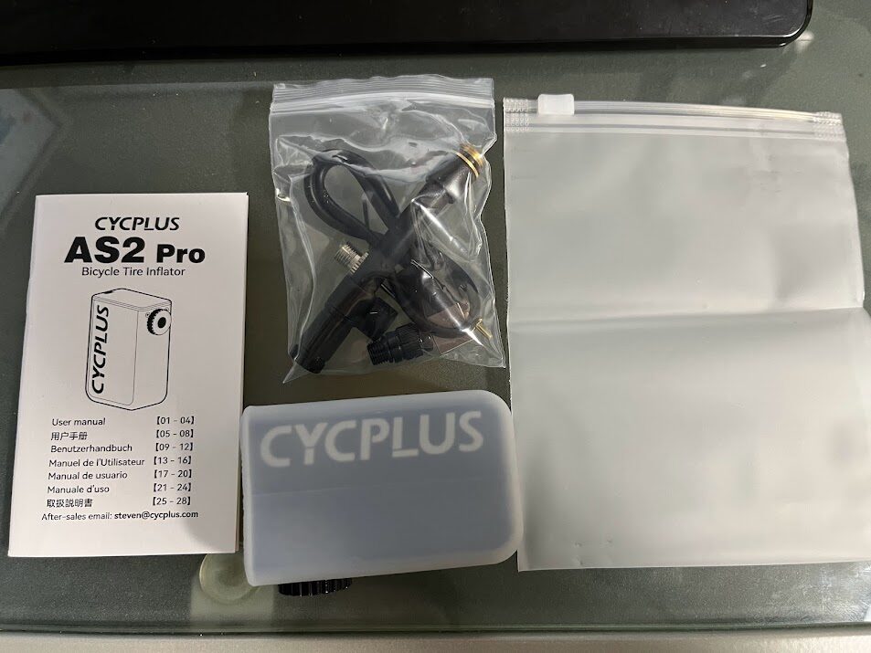 CYCPLUS Mini Bicycle Tire Inflator AS2 Pro　中身　付属品